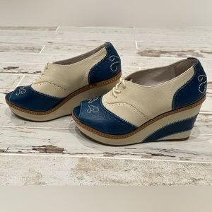 Anthropologie RARE “Brighton Oxford Wedges” by Pilcro & The Letterpress